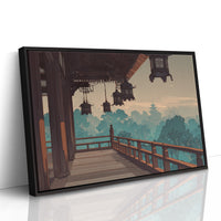 Temple Lanterns Guide Misty Dawn