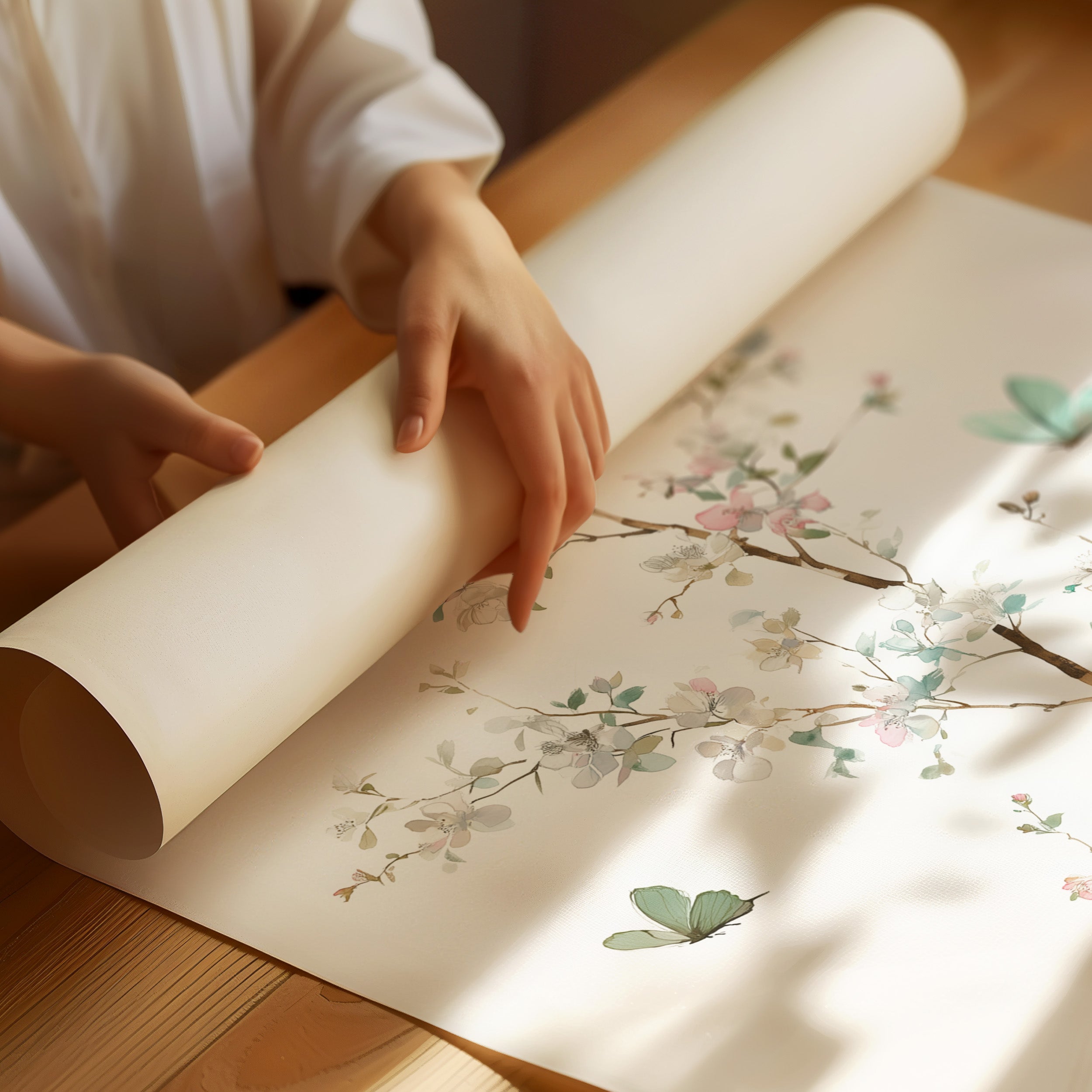 Butterflies Dance Through Cherry Light