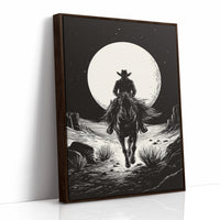 Lone Rider Under a Full Moon