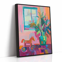Wooden Horse By Summer Window