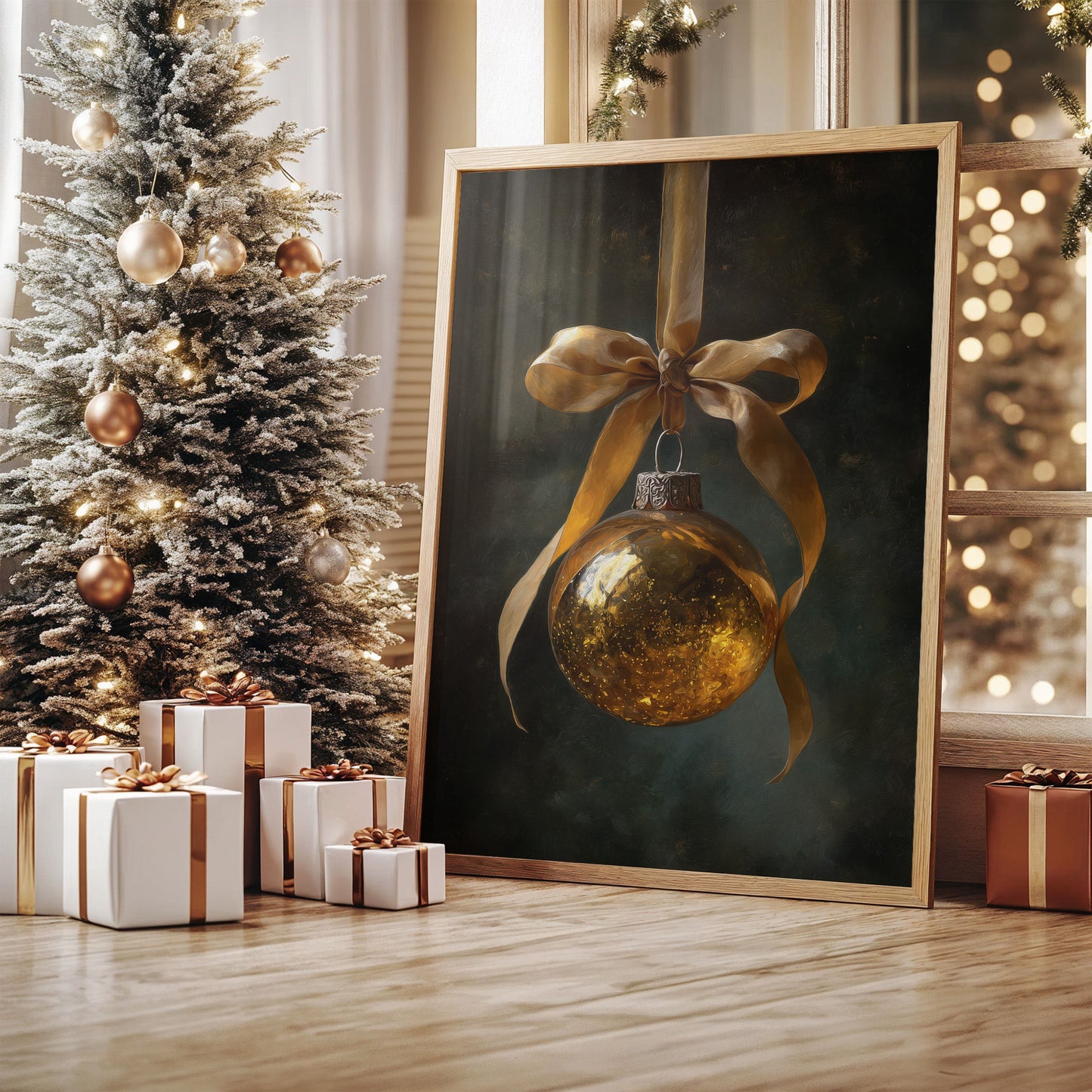 Golden Ornament Holds December's Light