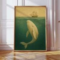 Whale Beneath the Golden Horizon