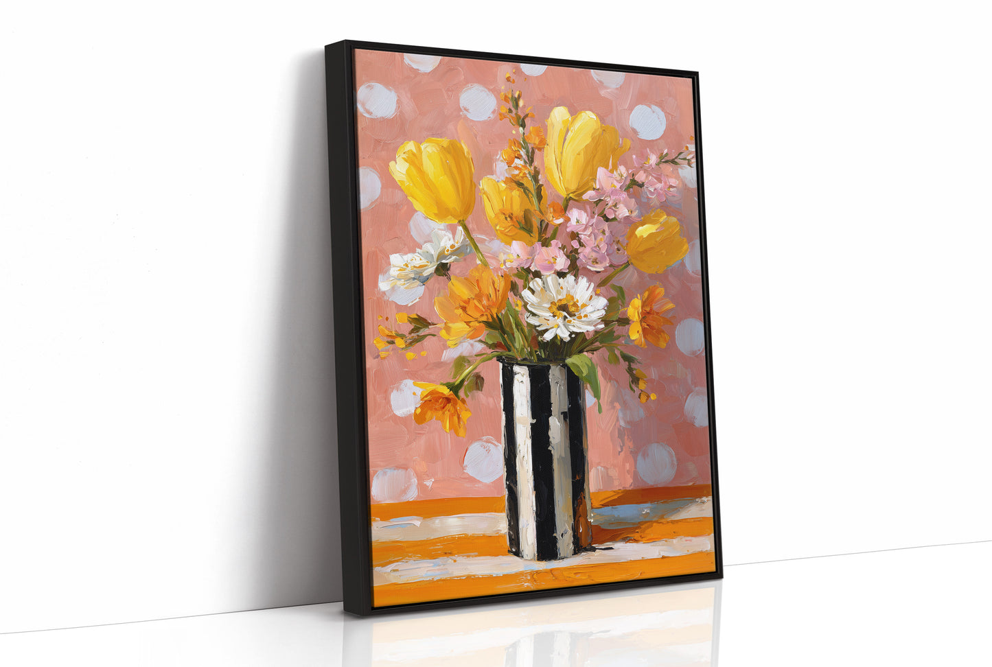 Yellow Tulips on a Polka Dot Day