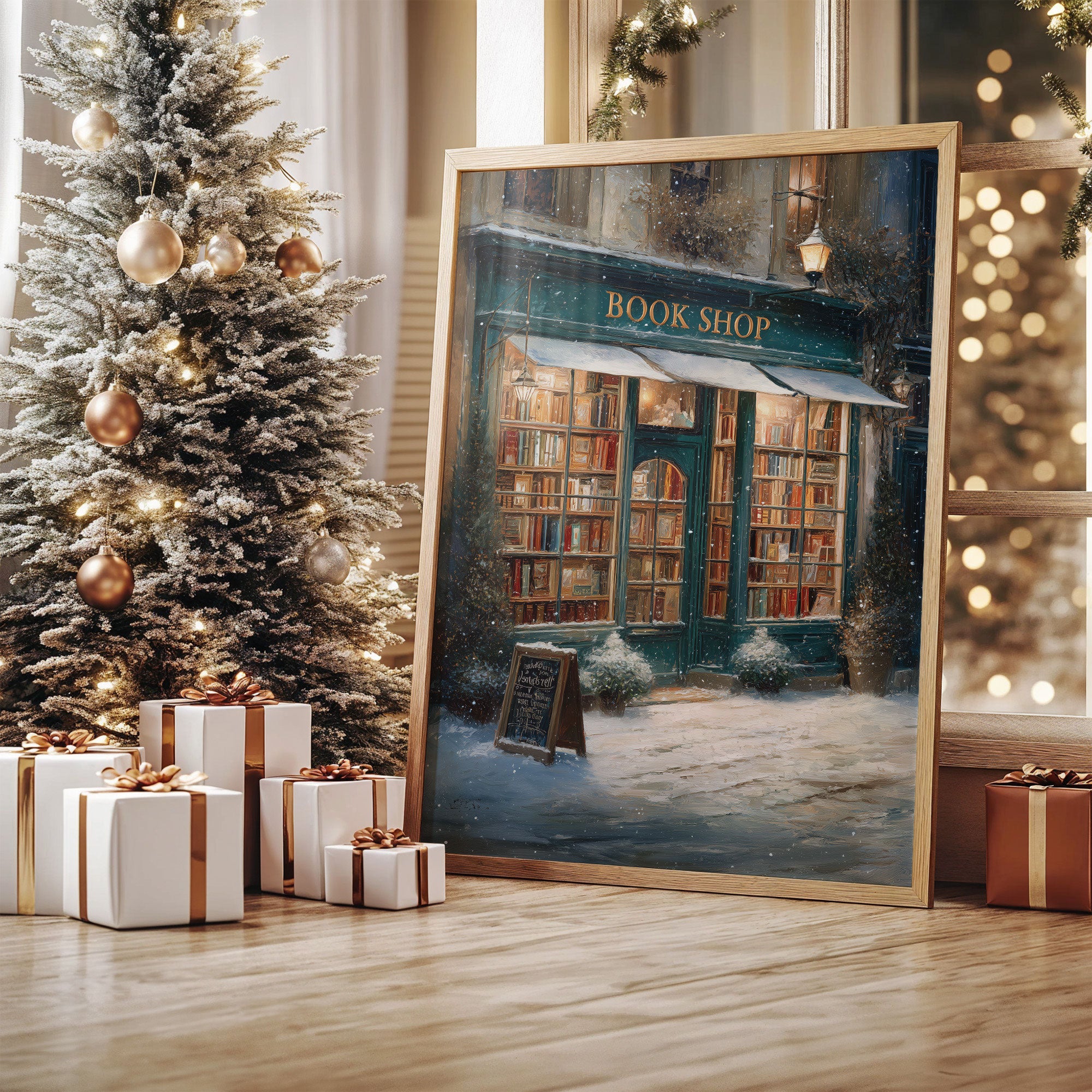 Winter Tales Behind Teal Windows