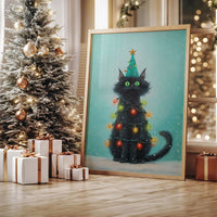 Black Cat Becomes Christmas Magic
