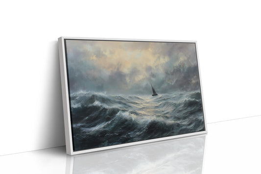 Solitary Sail Through Tempest Seas