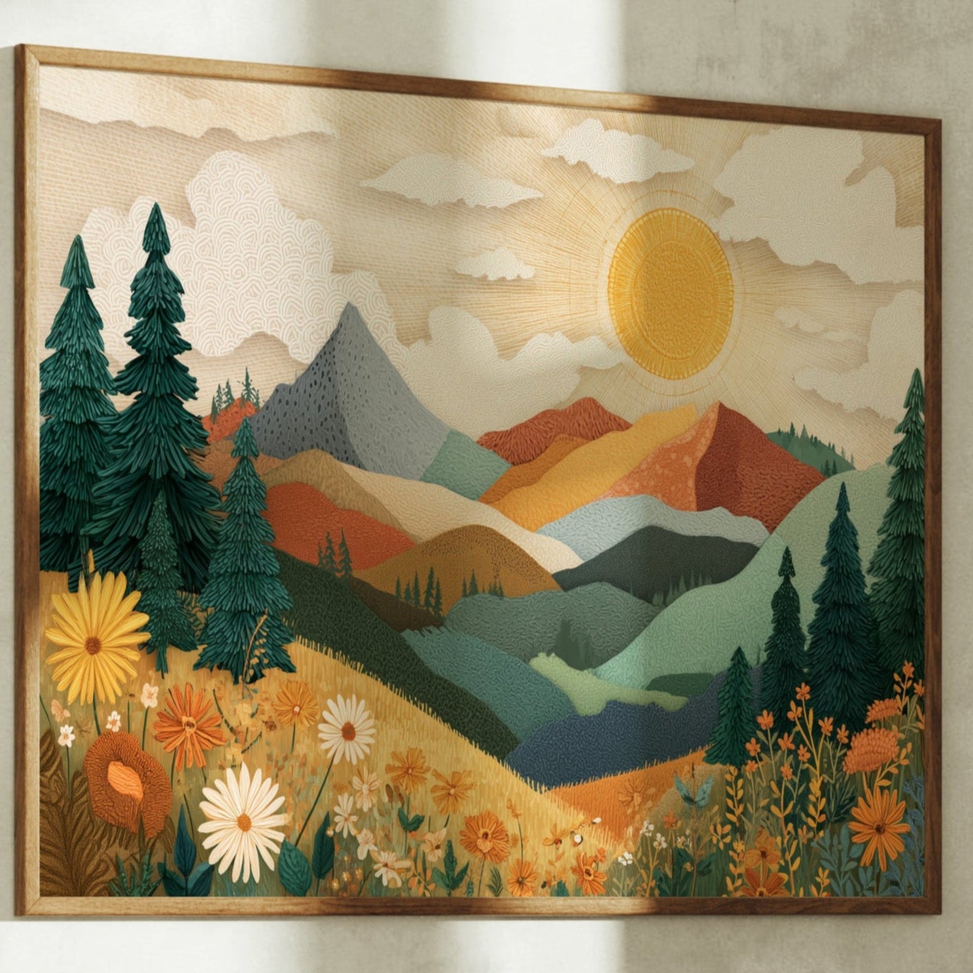 Daisies Catch Mountain Morning Light
