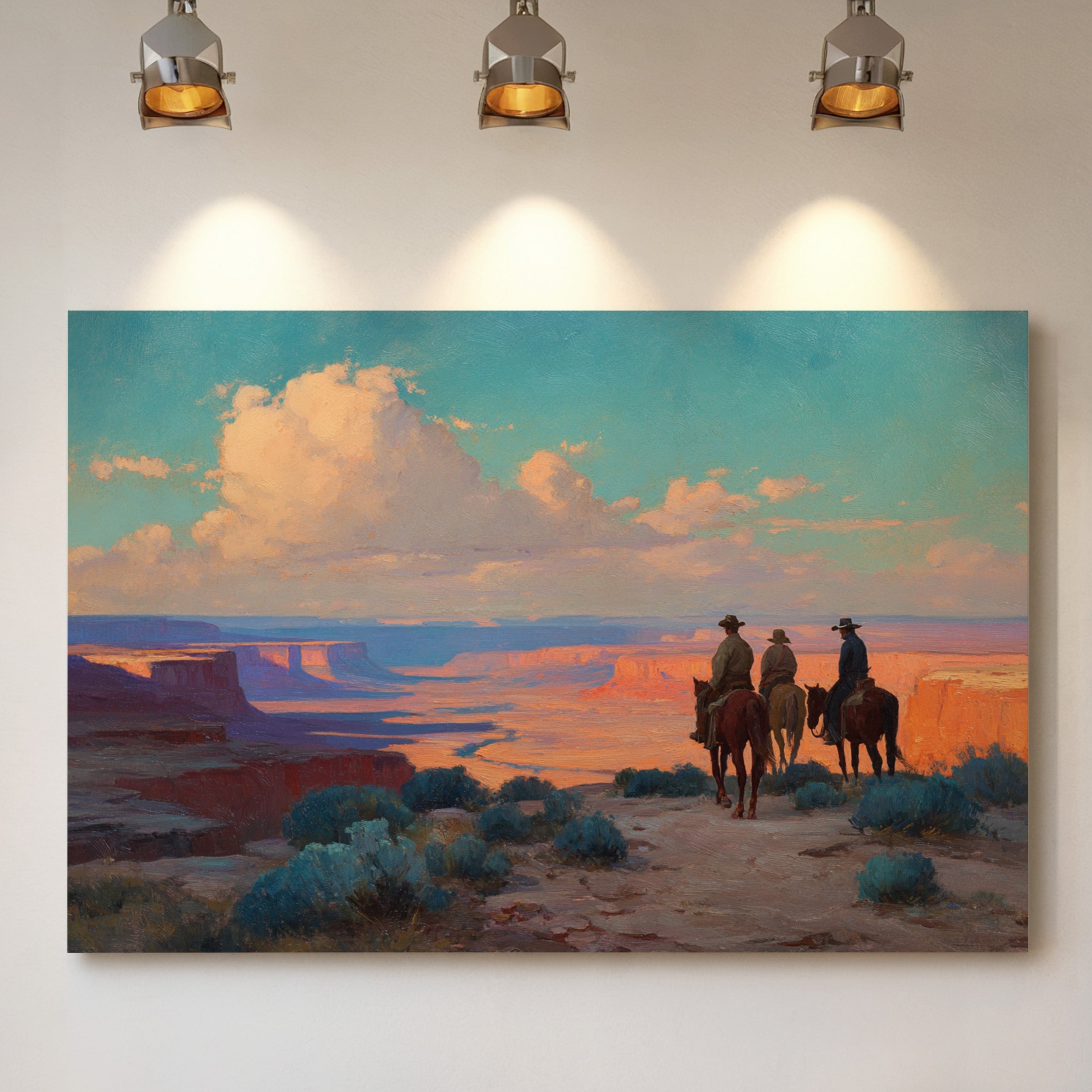 Desert Riders Watch Canyon Glow