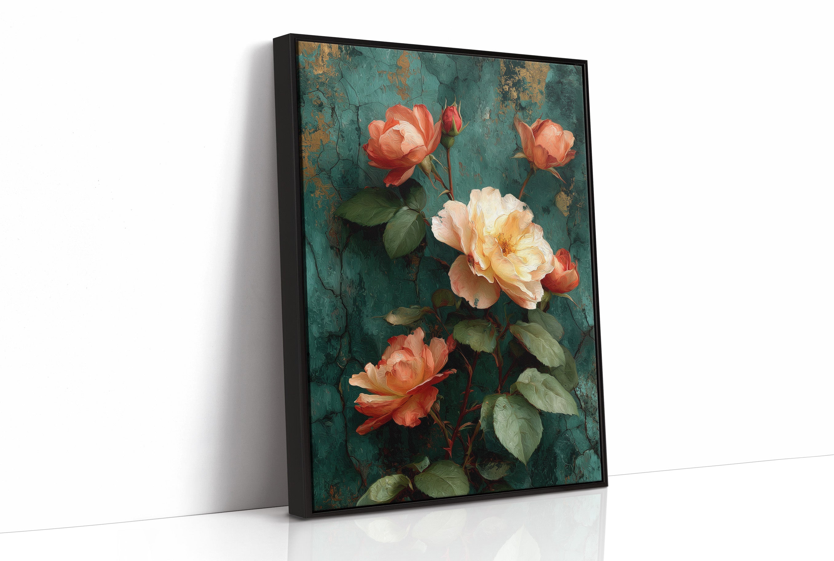 Roses Against the Weathered Wall