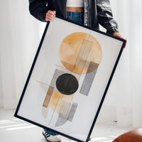 Modern Geometric Abstract Art Print – Minimalist Watercolor Design