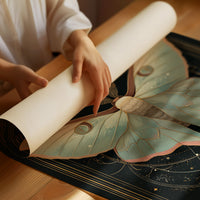 Luna Moth Under Golden Stars