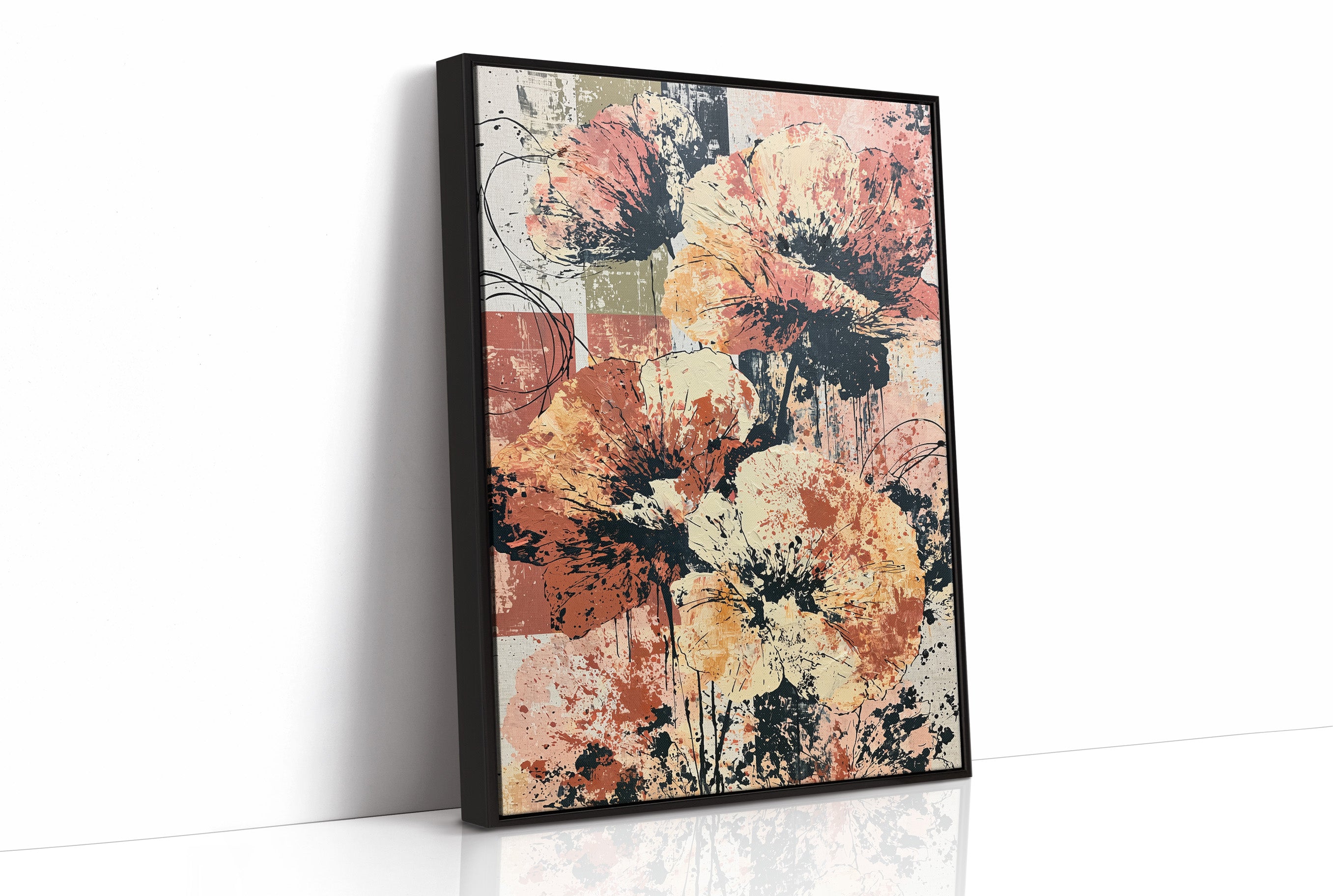 Amber Blooms in Ink & Drip