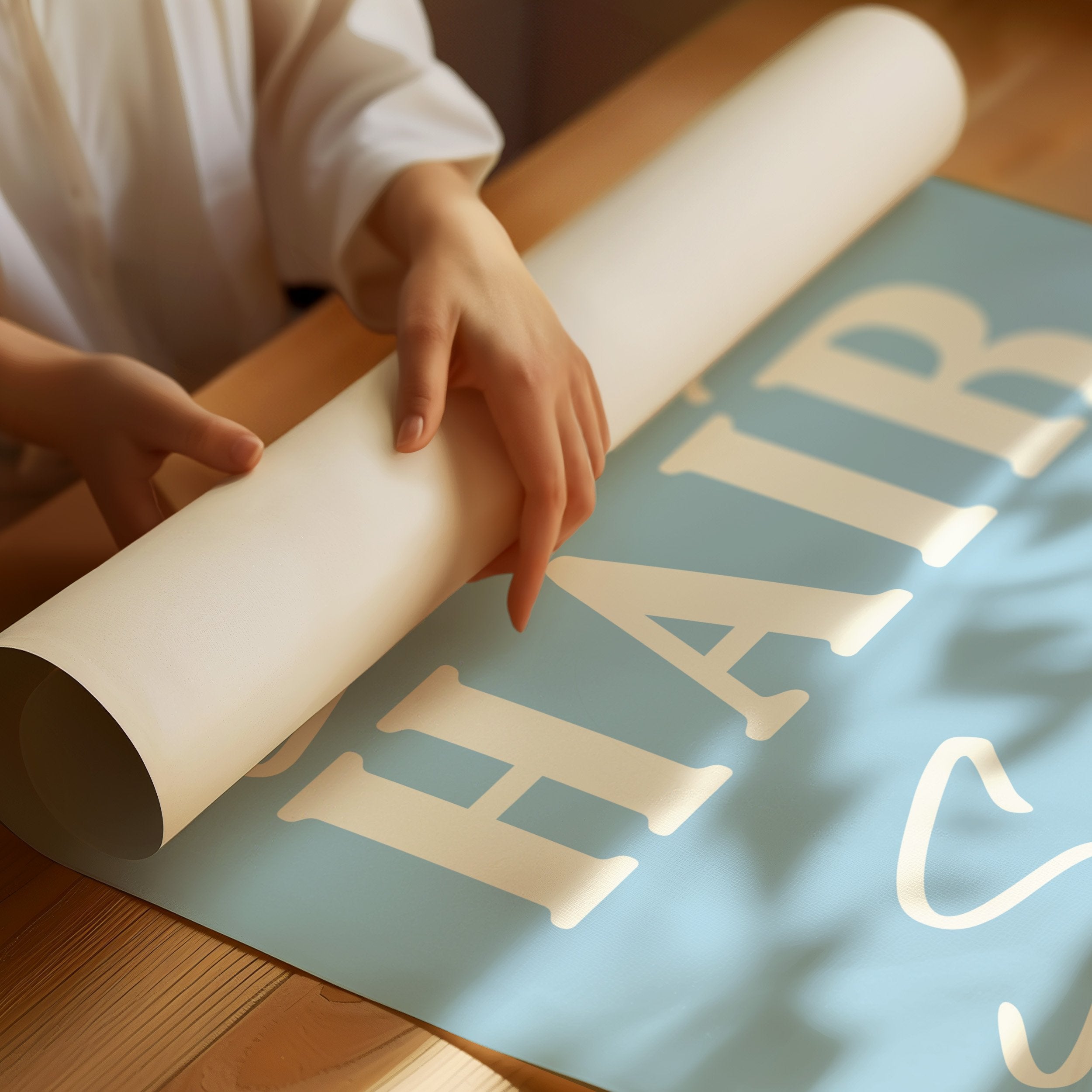 Coastal Words Against Sky Blue