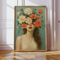 Flourish in Coral and Cream