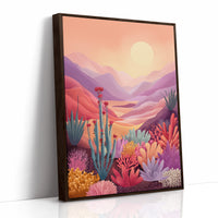 Sunset Paints Desert Flowers Wild