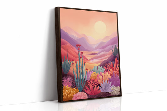 Sunset Paints Desert Flowers Wild