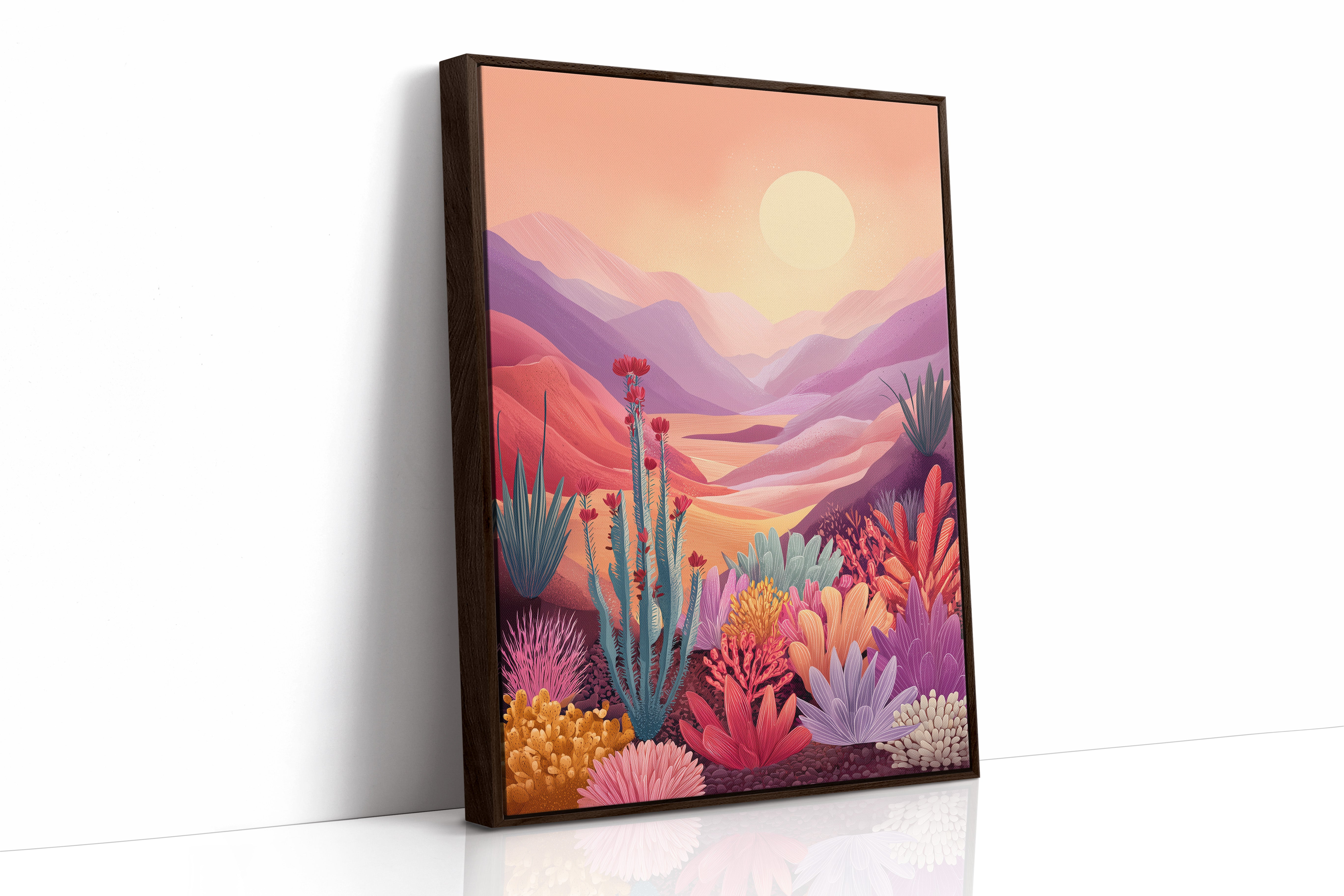 Sunset Paints Desert Flowers Wild