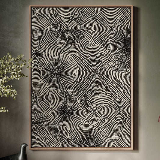Cascading Circular Patterns in Monochrome