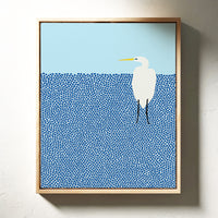Egret in Blue Dotted Waters