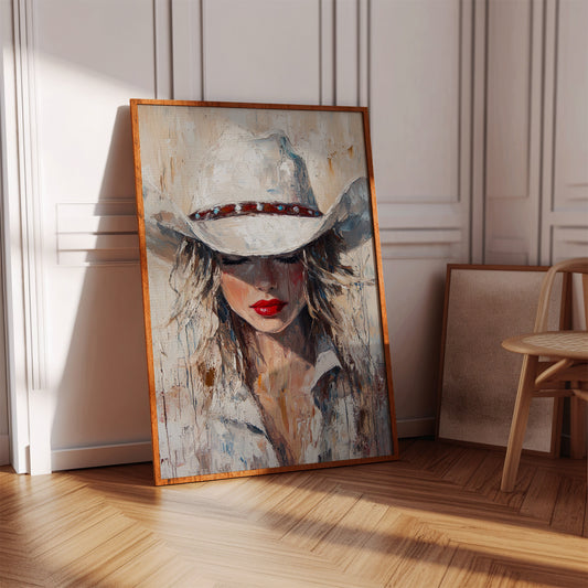Cowgirl Grace in White Hat