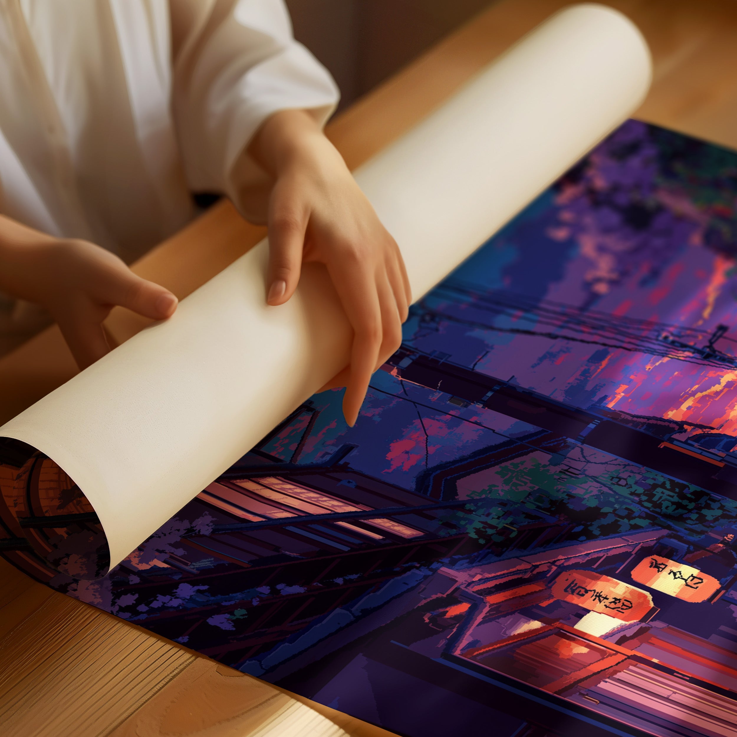 Cherry Blossoms Paint The Twilight Street