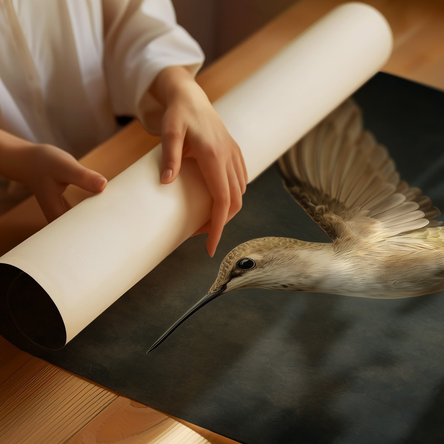 Hovering in Golden Silence