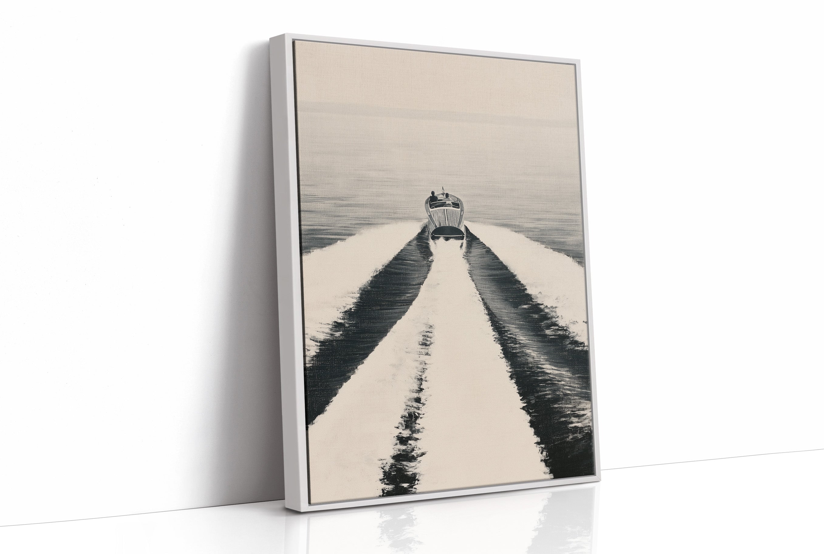 Vintage Speedboat Wake