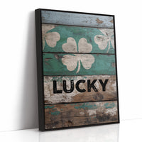 Painted Lucky on Old Wood