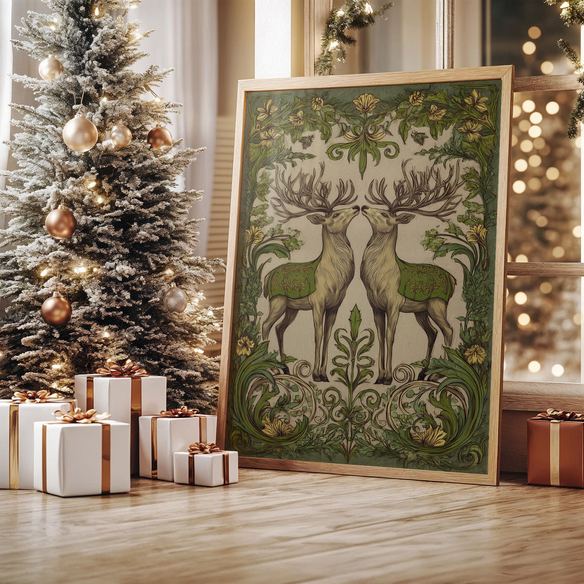 Winter Stags Dance Among Vines