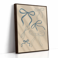 Whimsical Blue Bows Minimalist Print