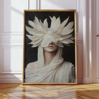 Silent Priestess in Ivory Plumes