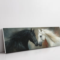 Black And White Horses In Quiet Harmony