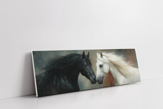 Black And White Horses In Quiet Harmony