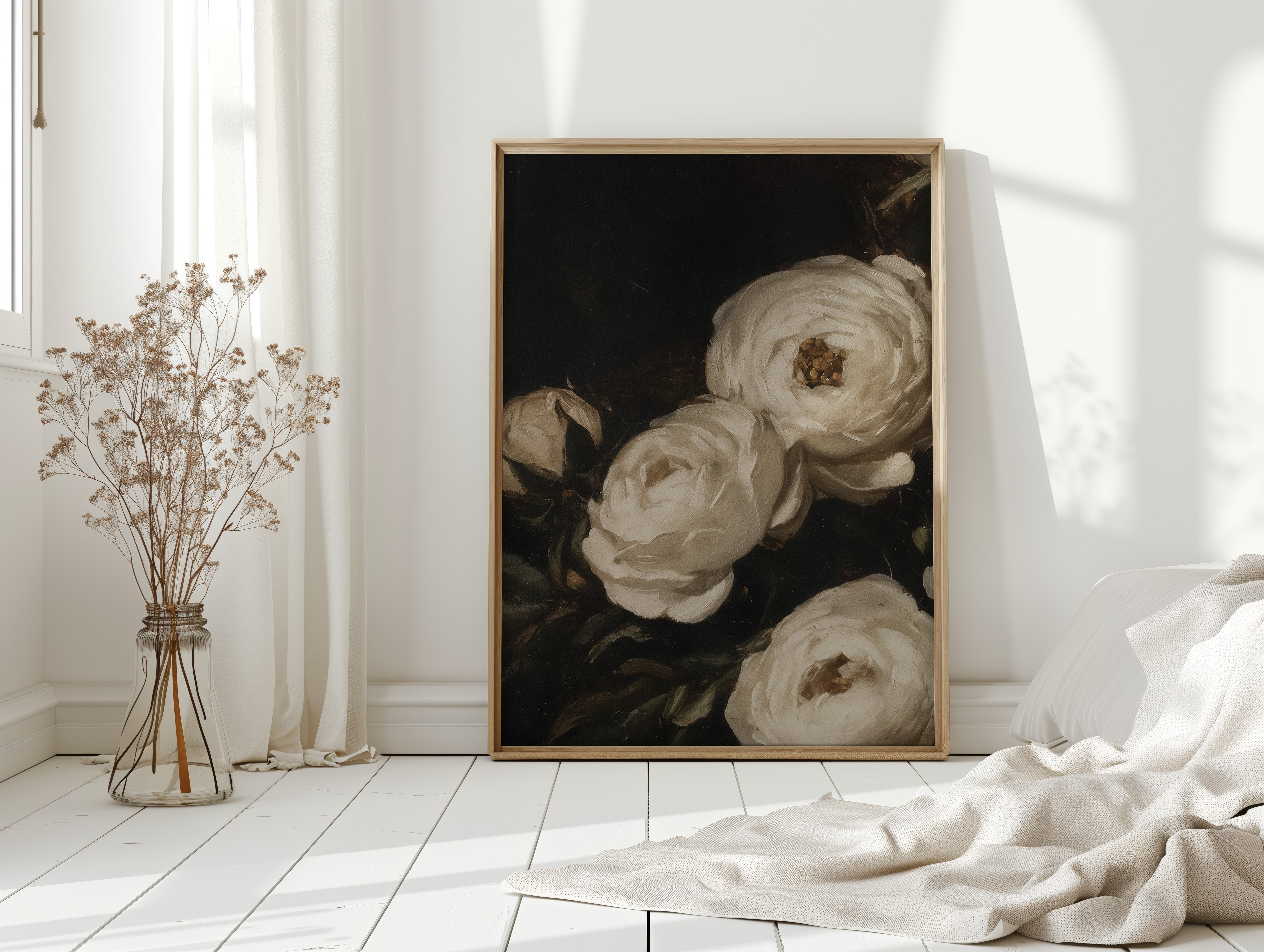 Ivory Roses in Baroque Shadow