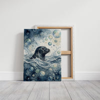 Surface Breath: Watercolor Harbor Seal Study