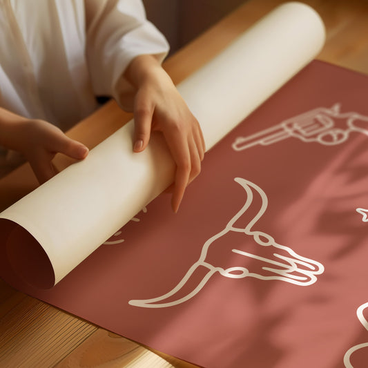 Desert Icons Under Terracotta Sky