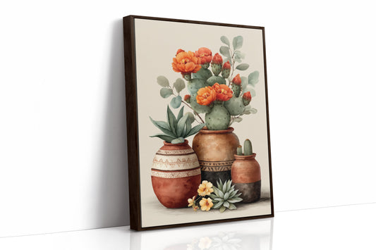 Desert Blooms In Painted Clay