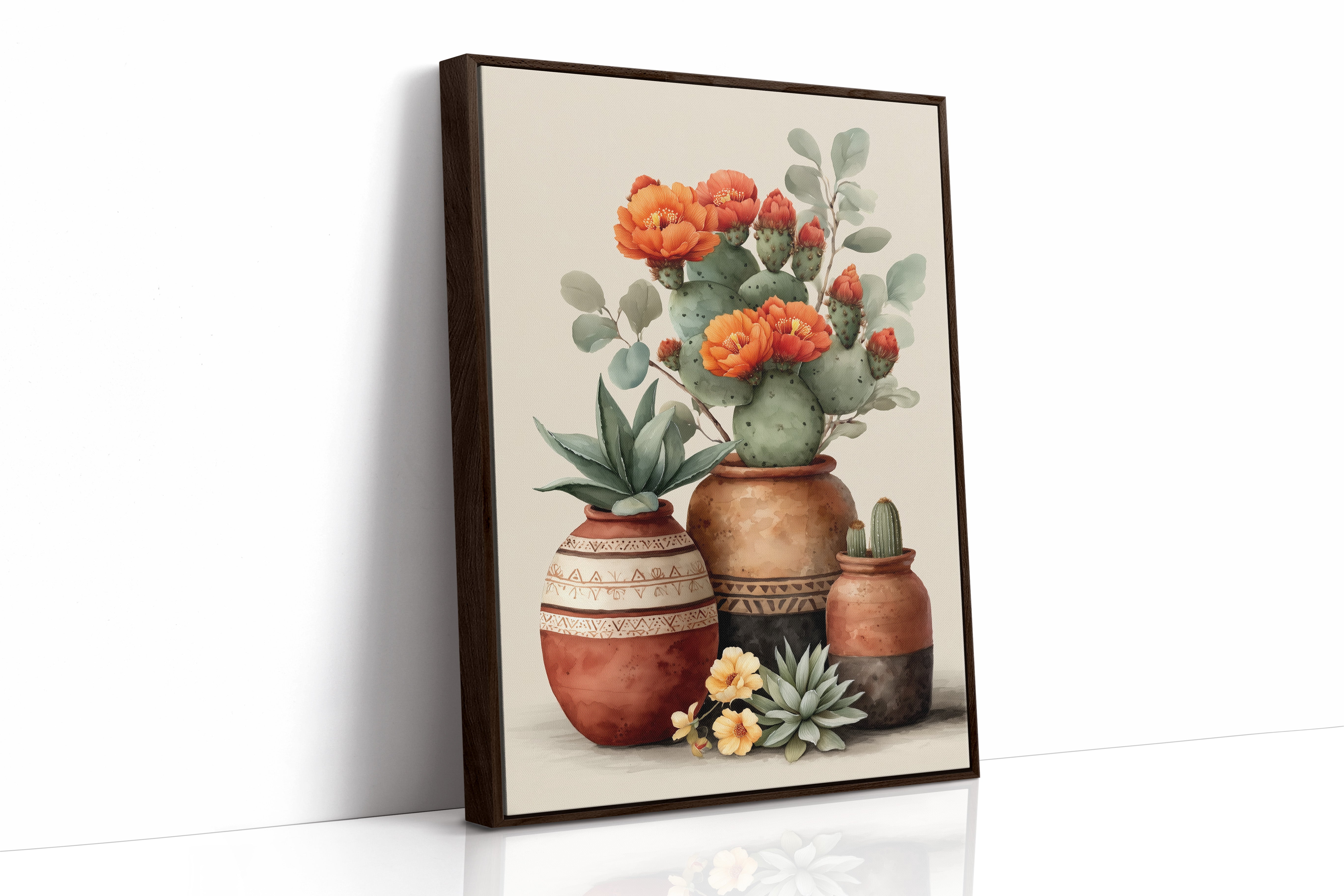 Desert Blooms In Painted Clay