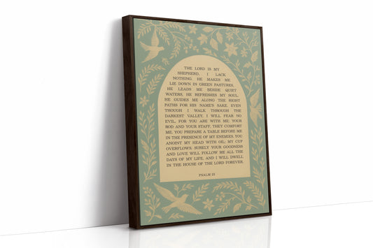 Psalm 23 Scripture with Doves and Florals