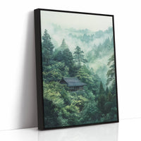 Mountain Temple Rests In Emerald Mist