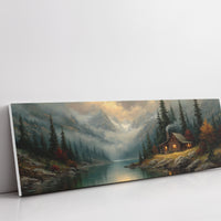 Cabin Glow In Misty Mountain Valley