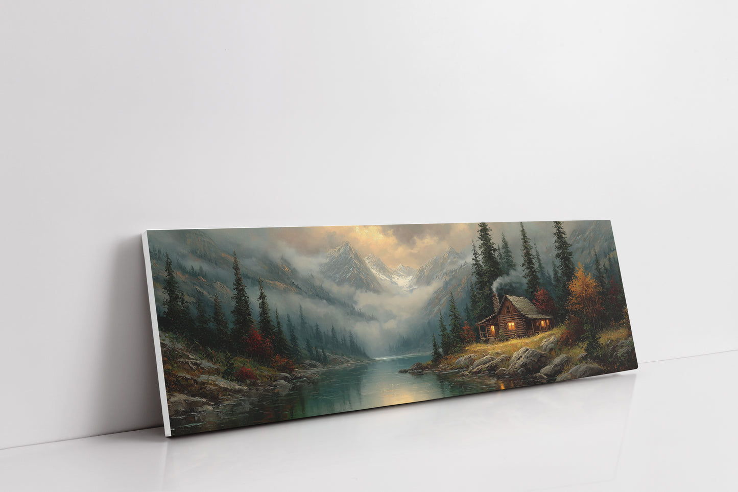 Cabin Glow In Misty Mountain Valley