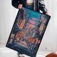 Vibrant Tokyo Street Art Print – Neon Cityscape Aesthetic