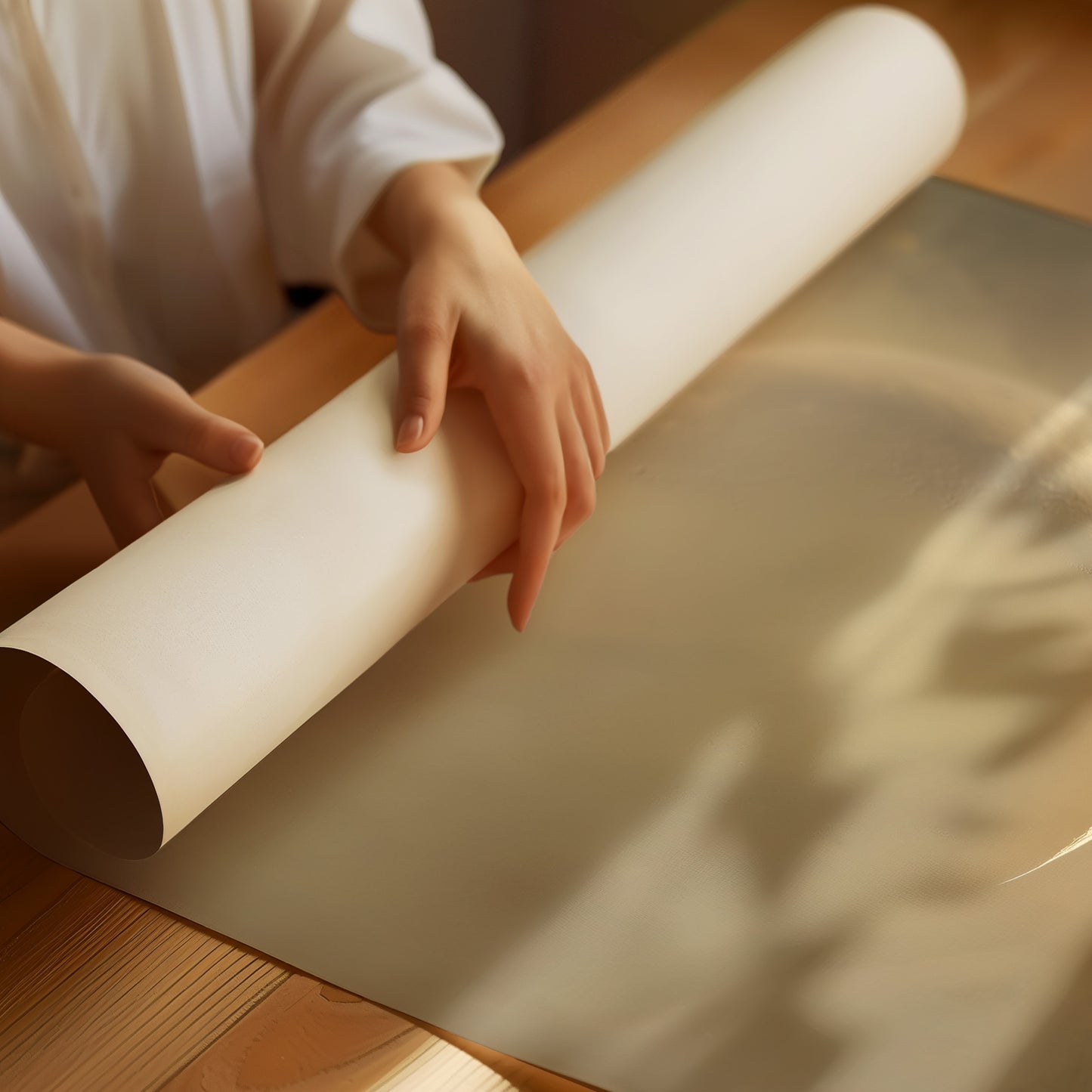 Crescent Moon Bathes In Golden Mist