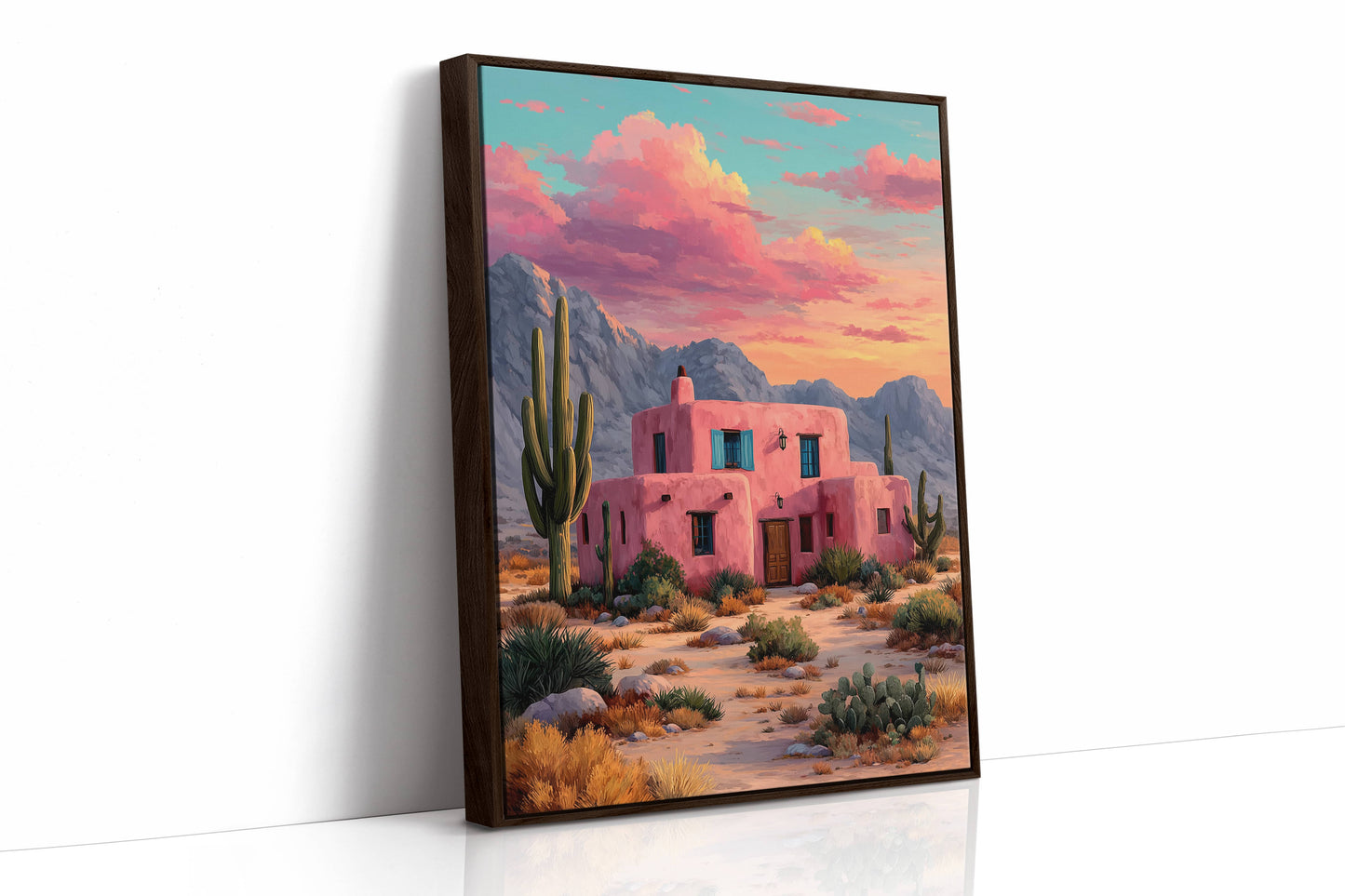 Pink Adobe Catches Desert Fire