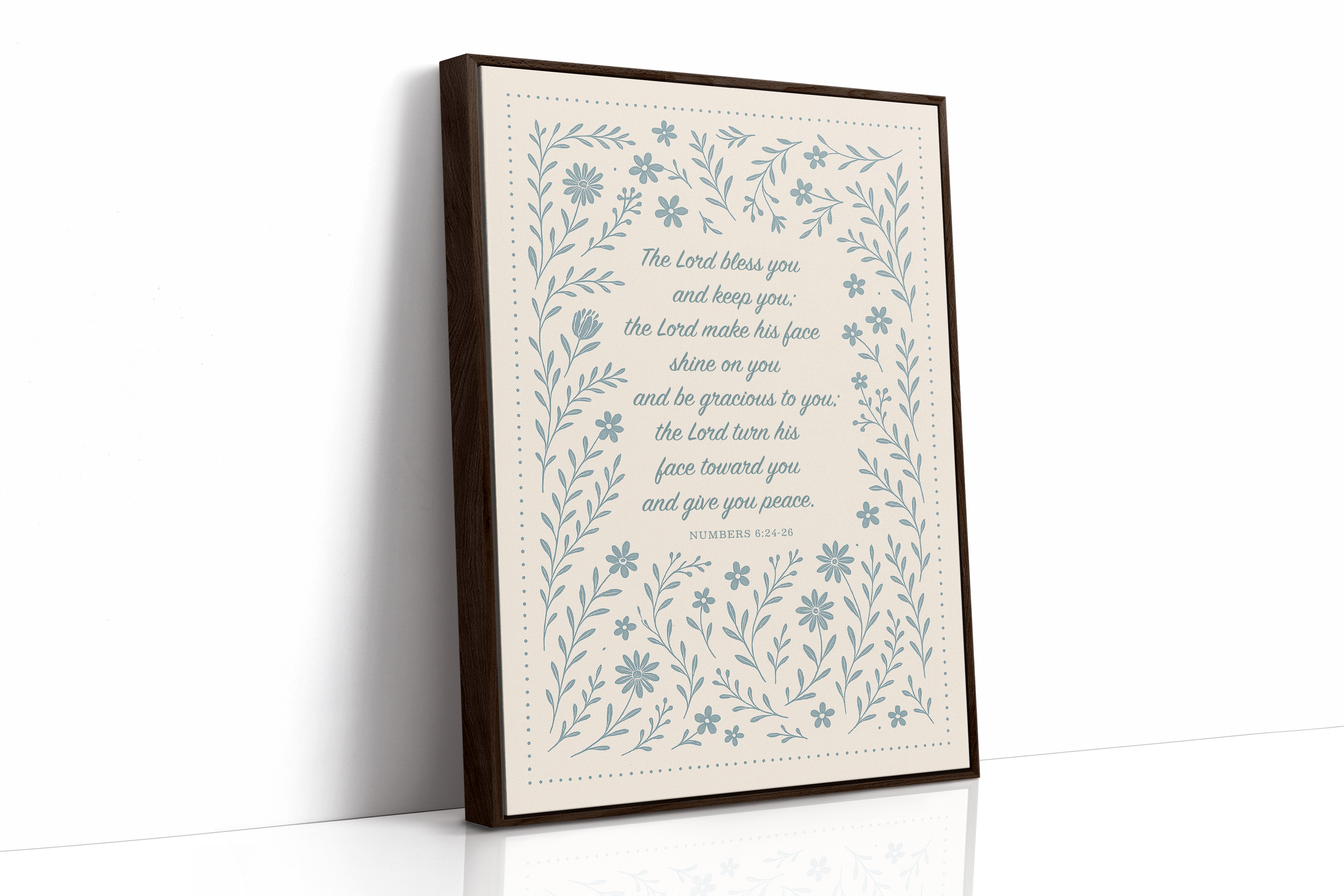 The Lord Bless You Floral Scripture Print
