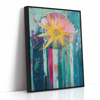 Sunflower Bursts Through Turquoise Rain
