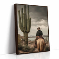 Saguaro Stands Watch At Sunset