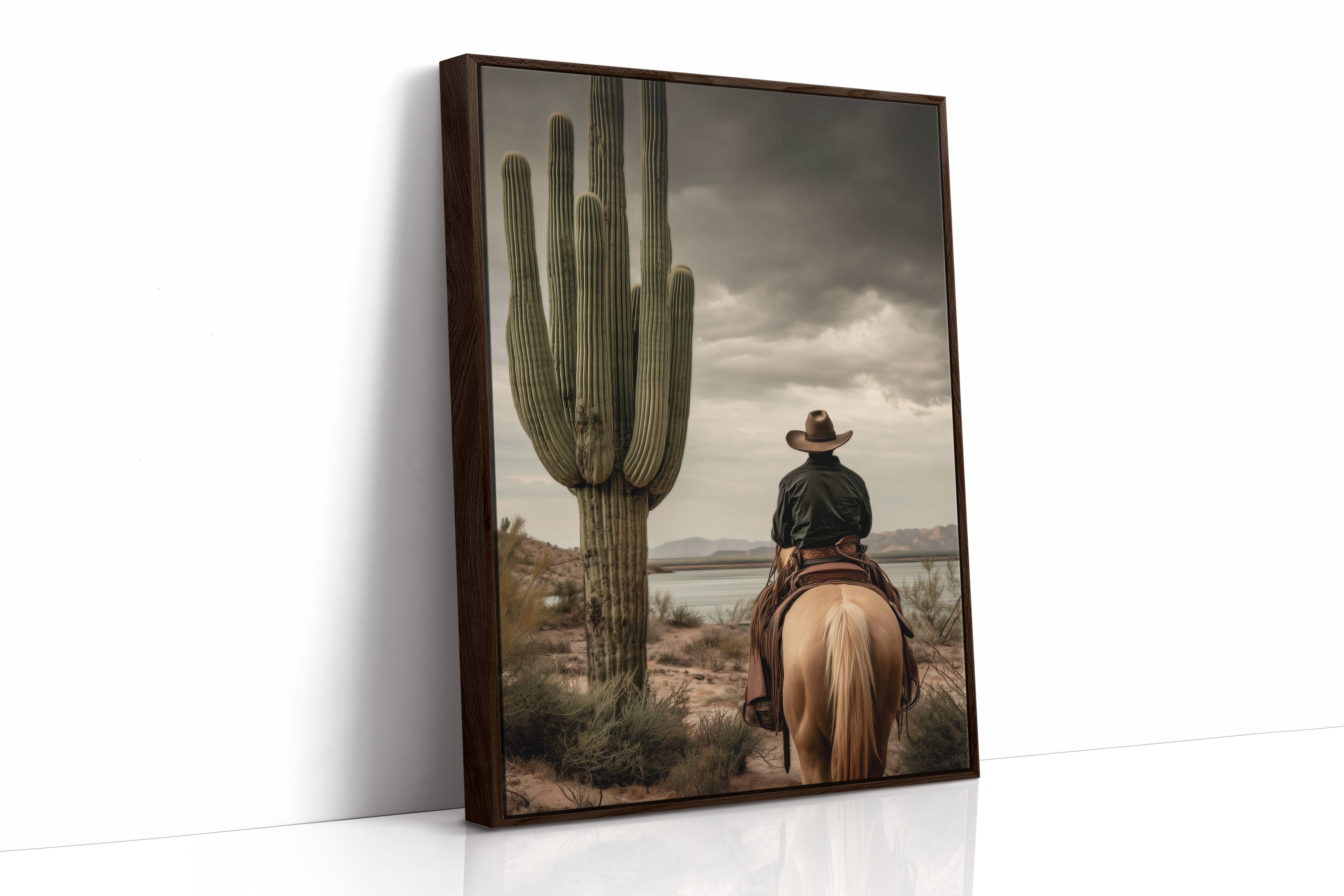 Saguaro Stands Watch At Sunset