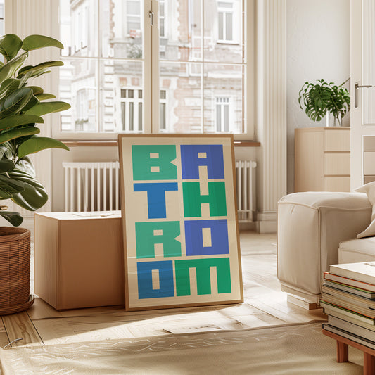 Geometric Letters Dance In Mint Blue